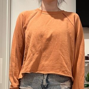 aerie orange cropped crewneck